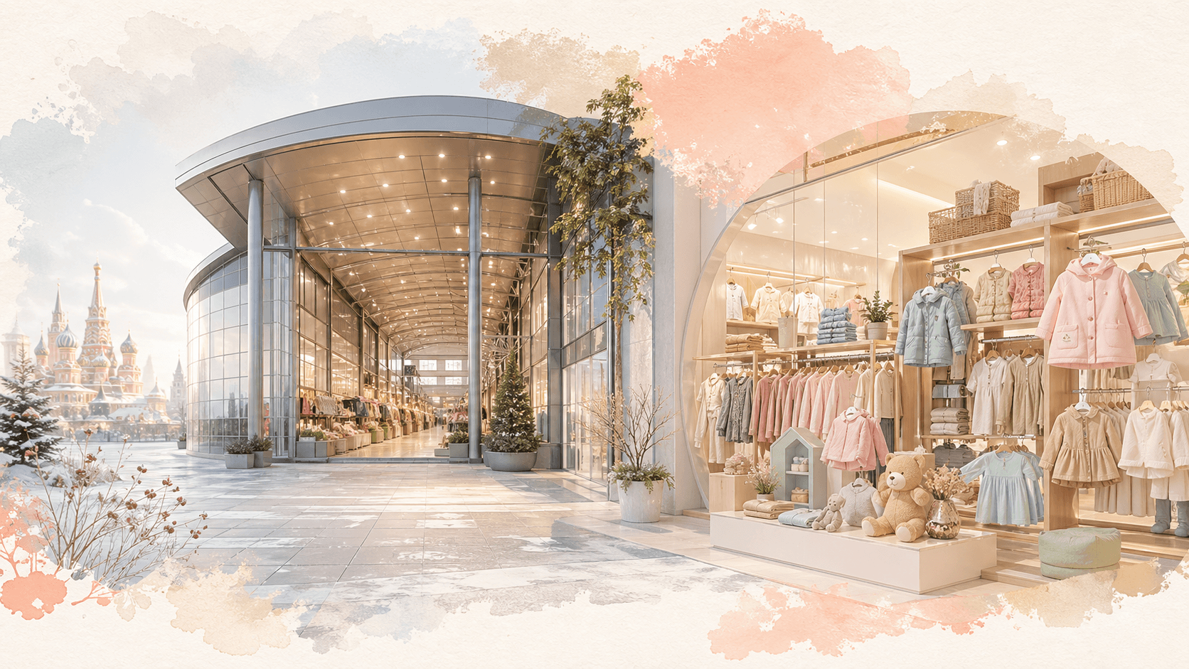 Moscow wholesale market and kidswear showroom